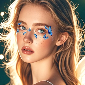Colorful glitter butterfly temporary tattoo stickers for face makeup and party eye decor