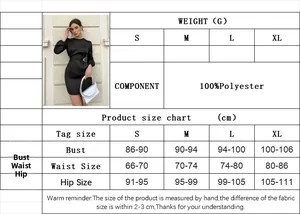 Size chart for satin party dress showing bust, waist and hip measurements in centimeters