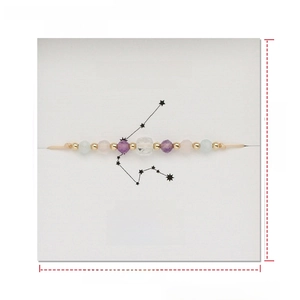 Boheems Waterman-armband van natuursteen met verstelbaar koord op displaykaart