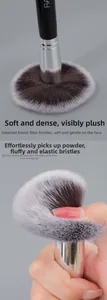 Macro shot of bionic fiber makeup brush bristles showing density and soft resilience