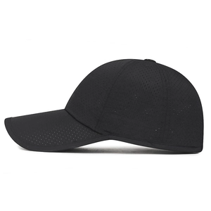 Lightweight breathable black mesh baseball cap for summer sun protection and outdoor sports