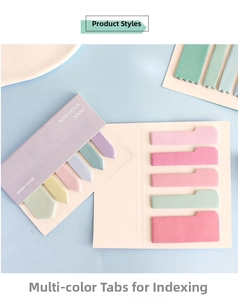Detailed view of Morandi color sticky notes in various shapes and arrow tabs