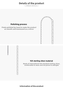 Macro detail of high-polish S925 sterling silver chain with smooth hand-buffed finish