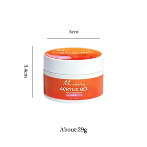 Pink 03 acrylic gel for nail extension in a 15g round container with size dimensions