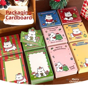 Cute cartoon Christmas card paper featuring holiday polar bear illustrations and festive decor