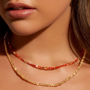 Colorful Faceted Crystal Beaded Necklace With Stainless Steel Lobster Clasp Adjustable Clavicle Chain For Women Y2K Style