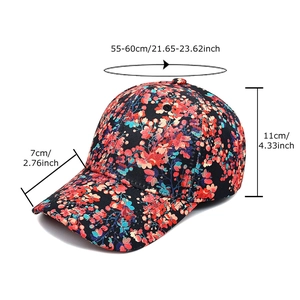 Damen Baseballkappe mit Blumenmuster, Sonnenschutz und verstellbarem Verschluss