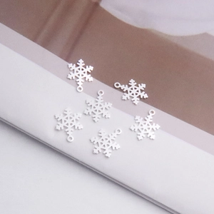Snowflake Pendant Charm 925 Sterling Silver For DIY Jewelry Making Bracelets Necklaces Earring Accessories Craft Supplies