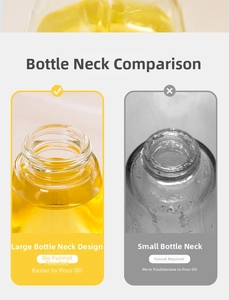 Détail du vaporisateur d'huile en verre à large col pour un remplissage facile sans entonnoir