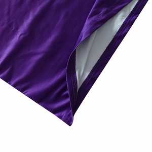 Detail shot of purple tube dress showing high-quality stitching and smooth fabric texture
