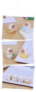 Set of four cute miniature resin cat figurines for desk decor or car dashboard display