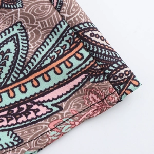 Retro paisley print sleeveless halter maxi dress in woven fabric for vacation style