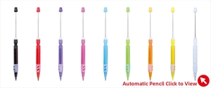 Detailed view of ten colorful DIY beadable pens with metallic rods for craft enthusiasts