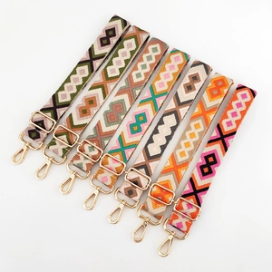 Adjustable colorful bohemian jacquard 3.8cm replacement shoulder straps for handbags