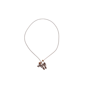 Collier à nœud imprimé léopard avec cordon marron pour un style vintage élégant