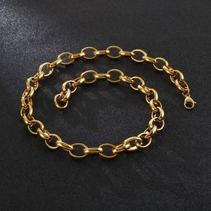 Hip Hop Chunky Chain Necklace Stainless Steel Vacuum Plated Heavy Street Style Minimalist Jewelry For Women Men