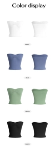 Sélection de couleurs de hauts bustiers à fronces en blanc, bleu, vert et noir