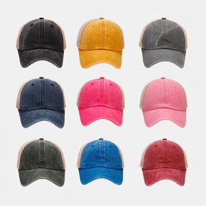 Gorra Trucker de Algodón Lavado Vintage Distressed para Hombre Mujer Transpirable Ajustable Gorra de Béisbol Sombrero de Sol