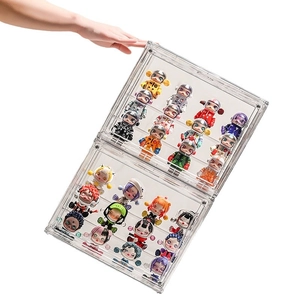 Transparent acrylic display case for blind boxes with dustproof stackable design