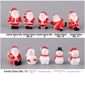 Detailed collection of miniature Santa Claus and snowman figurines for Christmas decor