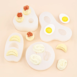 3D food-shaped silicone molds for siu mai, dumplings, and eggs for DIY handmade crafts