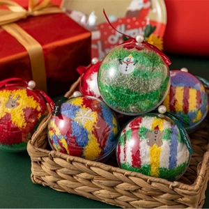Cute Christmas coral fleece socks set in spherical gift boxes for holiday gifting