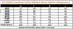 Tableau des tailles détaillé pour la robe polo plissée avec mesures du XS au L