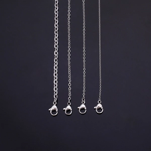 Polished stainless steel chain necklaces in four varied widths with lobster clasps