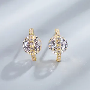 Planet Saturn Stud Earrings 925 Sterling Silver Rhinestone Pave Star Earrings For Women Tiny Universe Jewelry Gift