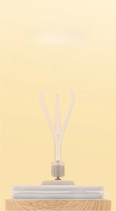 Detail of food-grade PP material three-pronged stirring rod with metal connector axis