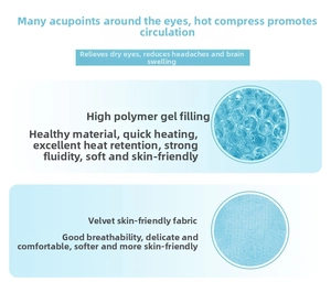 Detail of soft velvet fabric and cooling gel beads for therapy eye mask comfort