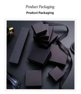 Minimalist matte black jewelry gift boxes for s925 silver necklace and earring sets