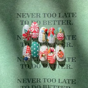 3D Embossed Nail Art Stickers Christmas Winter Sweater Pattern Snowflake Gingerbread Man DIY Manicure Decor