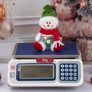 Cute snowman Christmas candy jar with green hat and striped scarf, weighing 50g