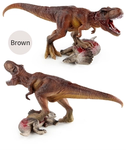 Detailed macro view showing lifelike skin texture on a brown triceratops model toy