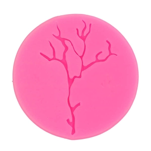 Stampo rotondo in silicone rosa per Halloween con motivi a rami d'albero per torte