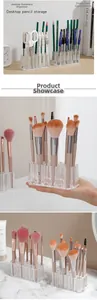 Vertical clear acrylic pencil organizer with 26 holes for brushes and stationery