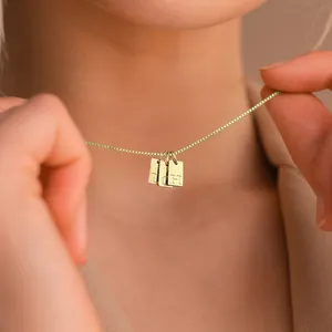 Custom 14k gold plated stainless steel initial necklace with three letter pendants
