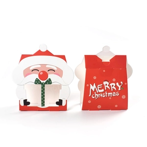 Boîtes cadeau de Noël Père Noël avec fenêtres transparentes et motifs festifs