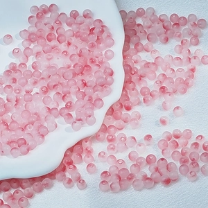 Pink frosted gradient glass beads for DIY necklaces and bracelets craft accessories