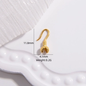 Crochet d'oreille doré en argent S925 de 11,8mm pour la fabrication de bijoux