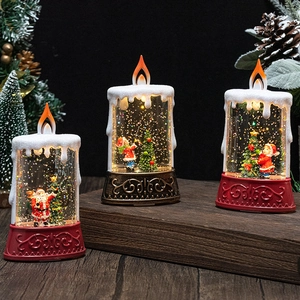 Leuchtende Weihnachts-Wasserlaternen mit Weihnachtsmann und Baum für festliche Dekoration