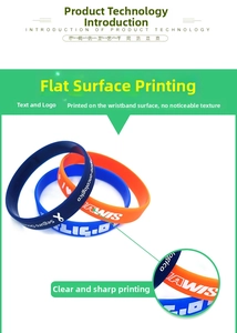 Detail view of custom silicone wristbands featuring smooth surface screen printing