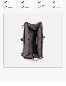 Interior view of vintage PU leather tote showing large capacity and internal pockets