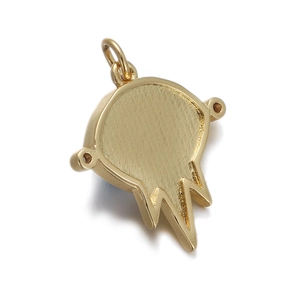 Detailed back view of gold-plated evil eye pendant showing metal texture and holes