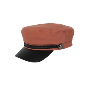 Baker Boy Hat Retro British Navy Fiddler Cap With PU Leather Brim Braided Rope Metal Button Vintage Style For Women