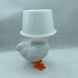 Creative white rooster night light featuring a resin chicken base and a white lampshade