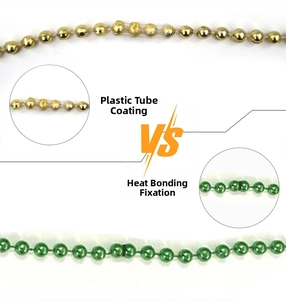 Detail view of carnival headbands showing glue vs sleeve connection techniques