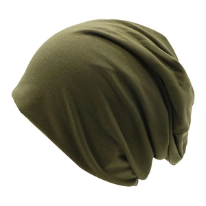 Unisex oversized slouchy beanie in army green soft knitted fabric for casual wear