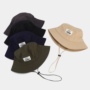 Outdoor quick-dry bucket hat with Vortage patch and adjustable windproof cord